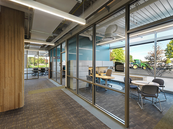 The rustic precast carries through to the interior administrative area. Integral color was designed into the panels instead of using concrete stain to ensure that the panels were maintenance-free as well.