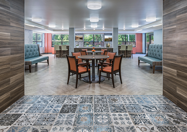 The new sports bar, a resident and family favorite, offers a variety of styles and seating options.