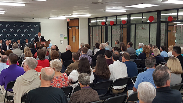 MHS District 120 Superintendent Dr. Kevin Myers welcomes community members.