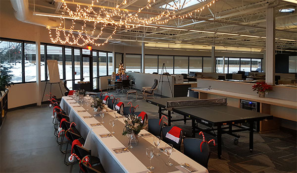 “The backyard” transforms into an event space for employees, clients, and community members.