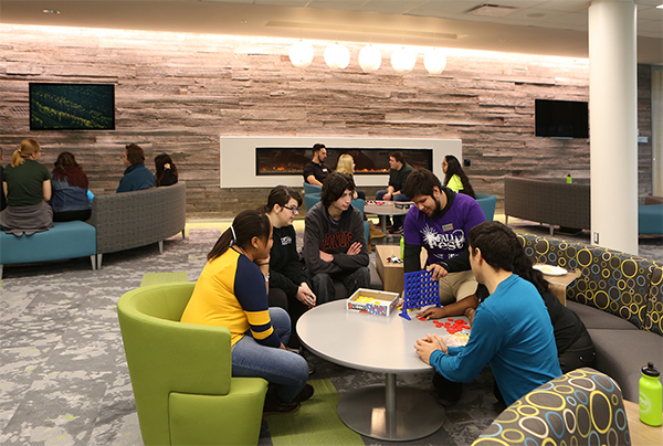The open space encourages students to socialize and spend more time on campus.