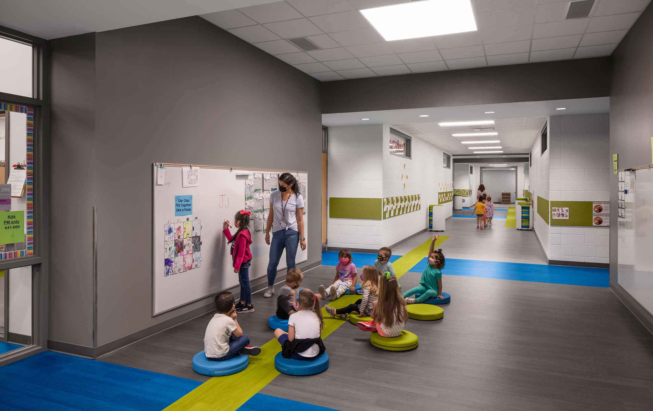 Jefferson Early Childhood Center children learning in corridor