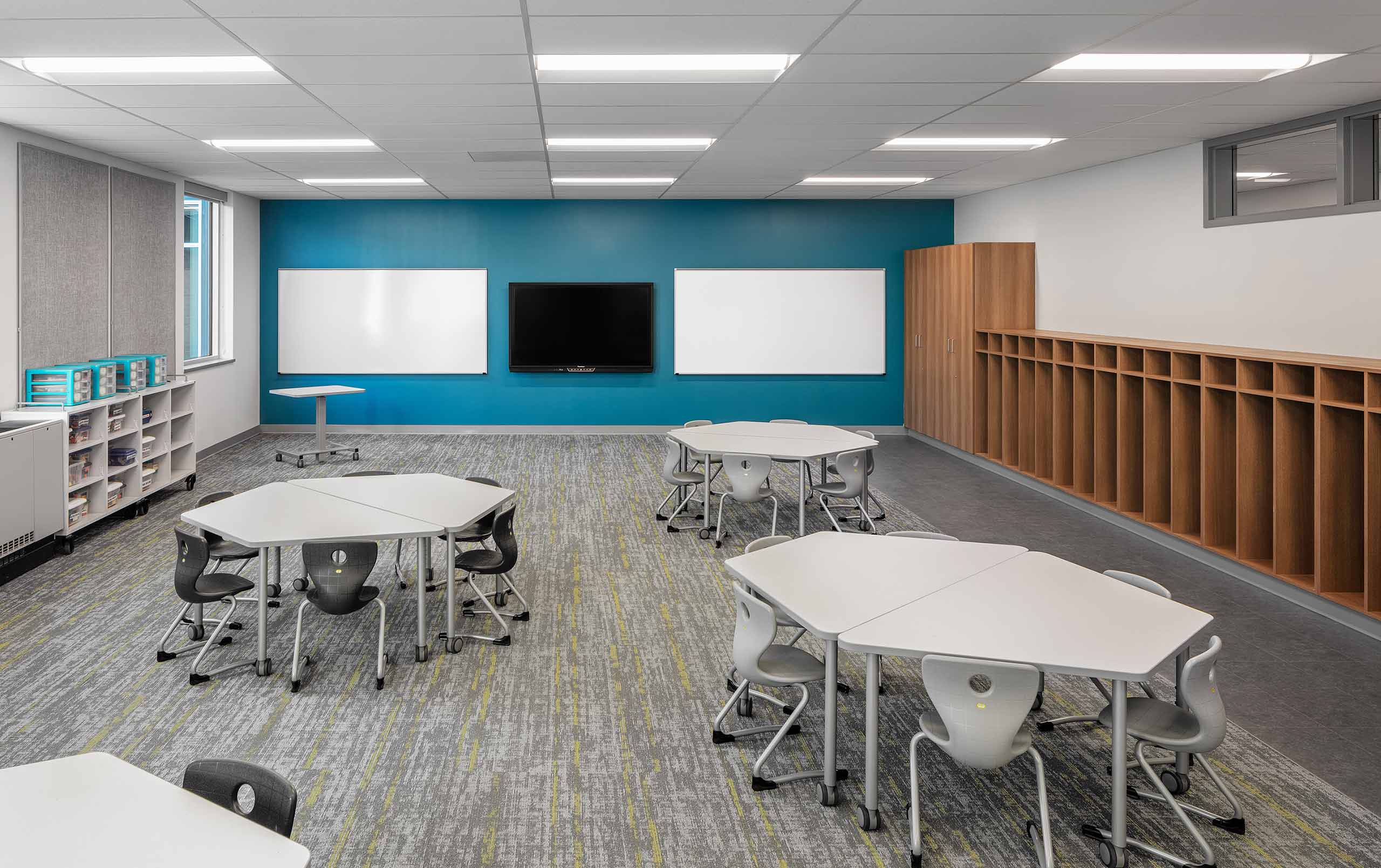 Kindergarten classroom at King Elementary School in Galesburg, Illinois 