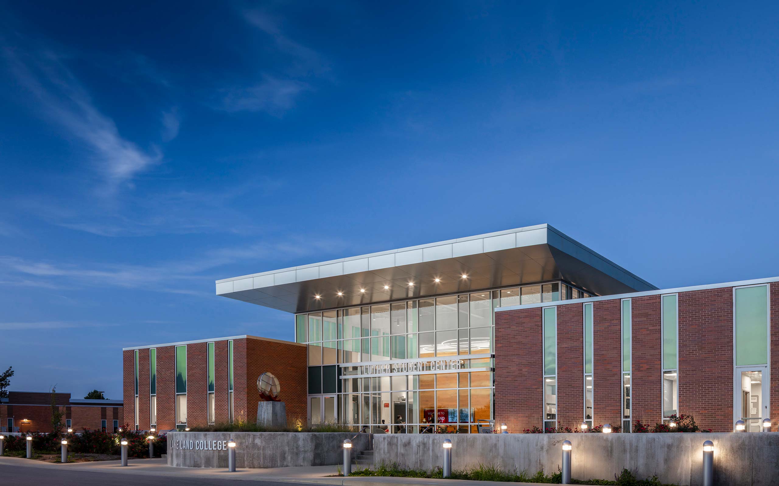 Exterior of Lake Land College building.