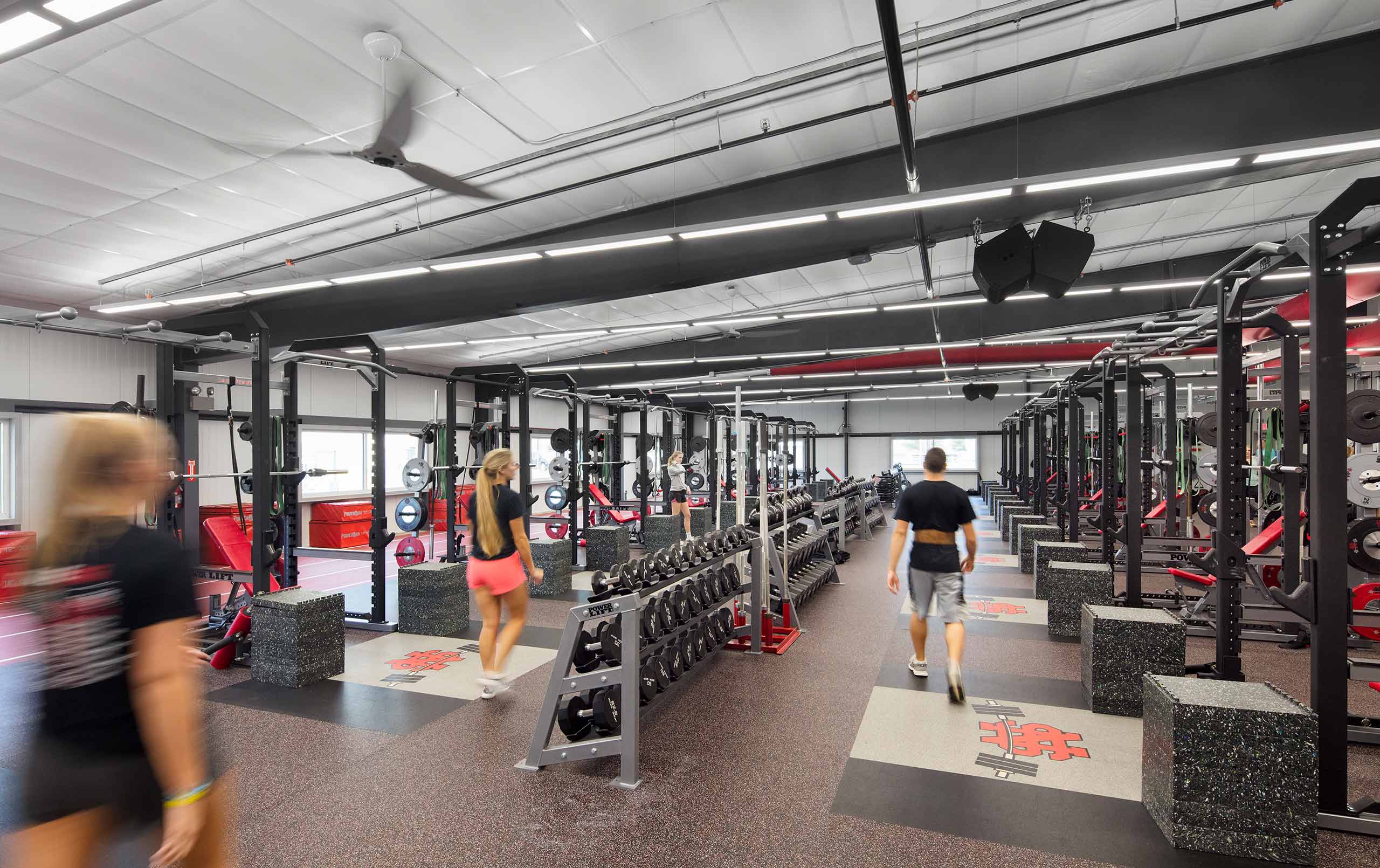 North Scott Lancer Athletic Building weight room. 