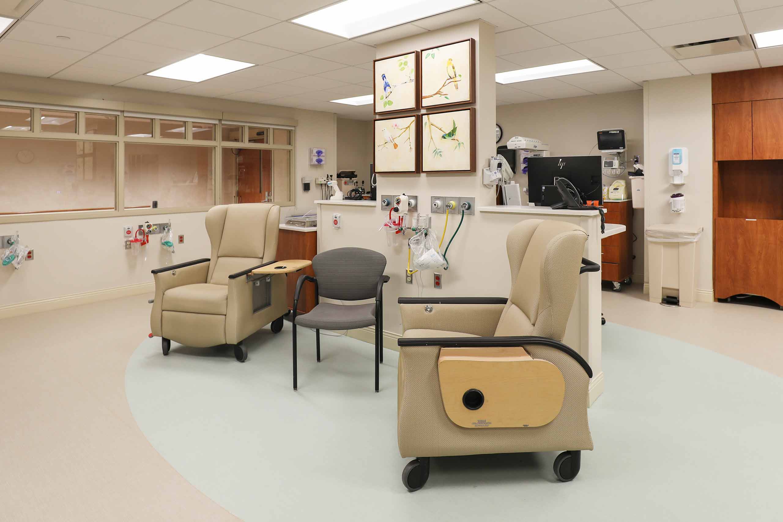 hospital room with chairs