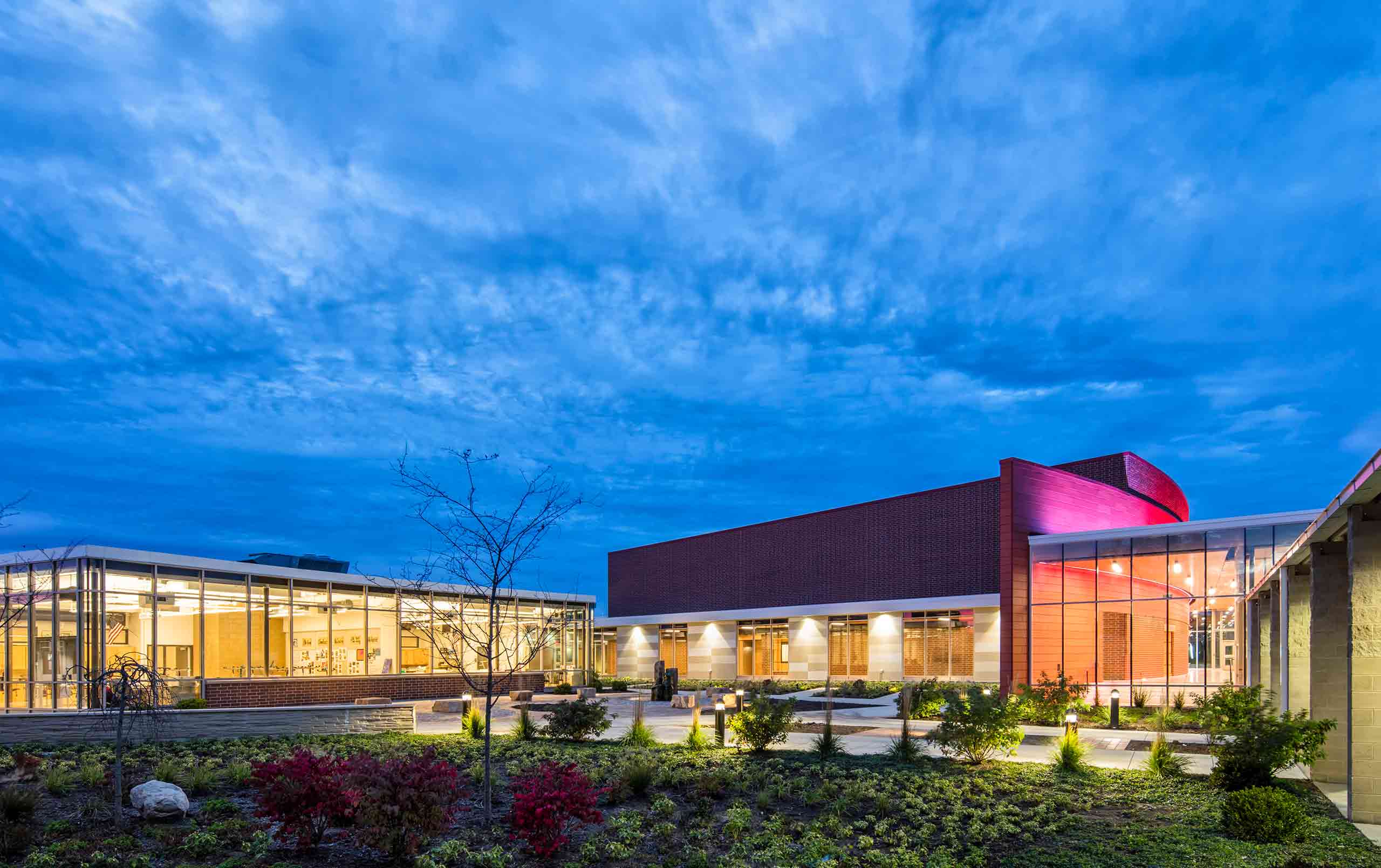 Marquardt Middle School Performing Arts Center outdoor gathering area