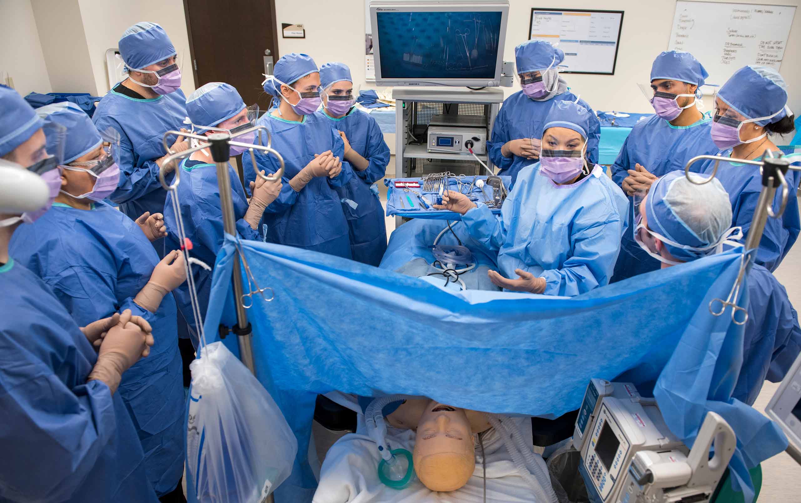 Students participate in mock surgery at Rosalind Franklin University Center for Advanced Simulation in Healthcare