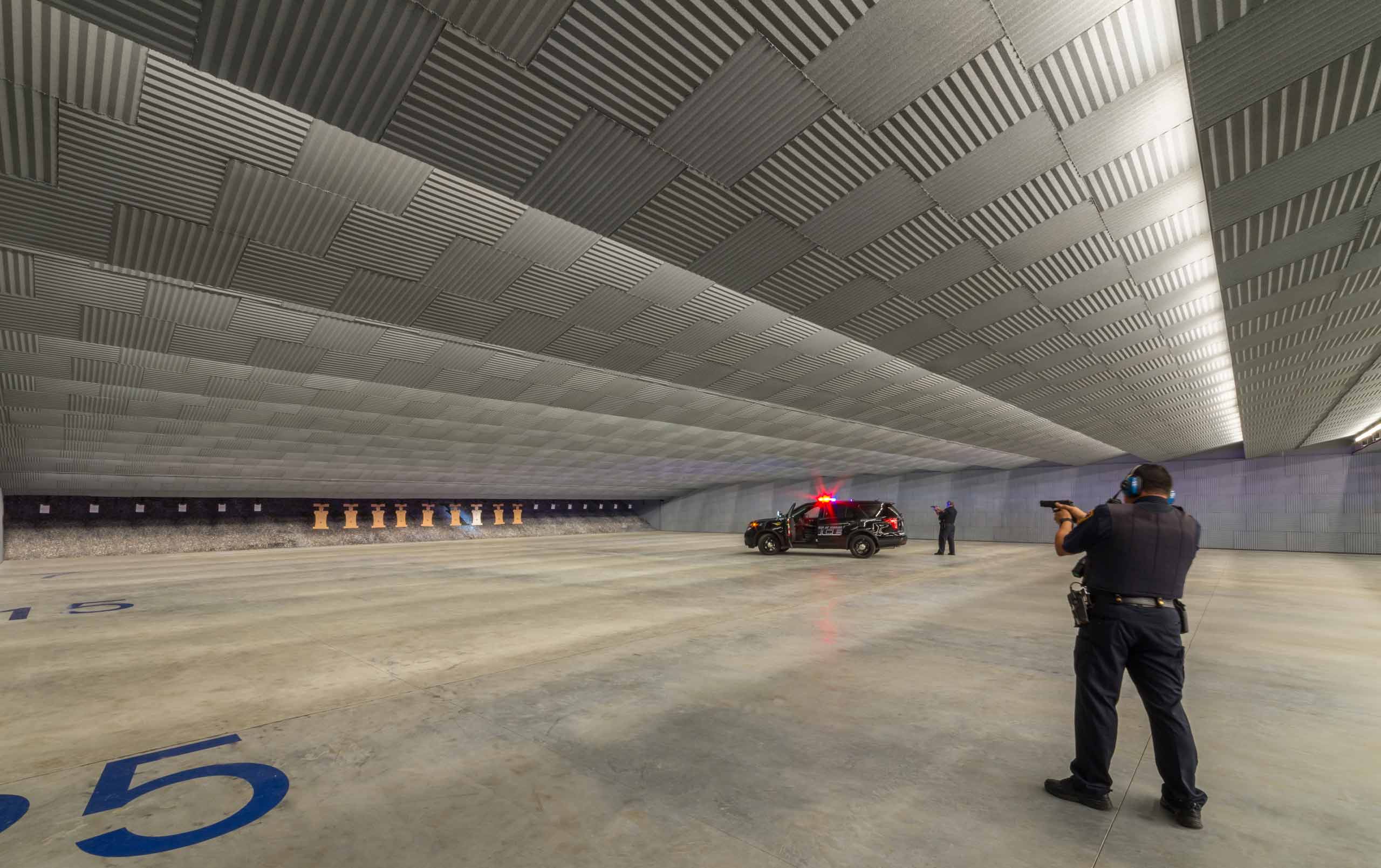 Interior firing range at College of DuPage Homeland Security Training Center