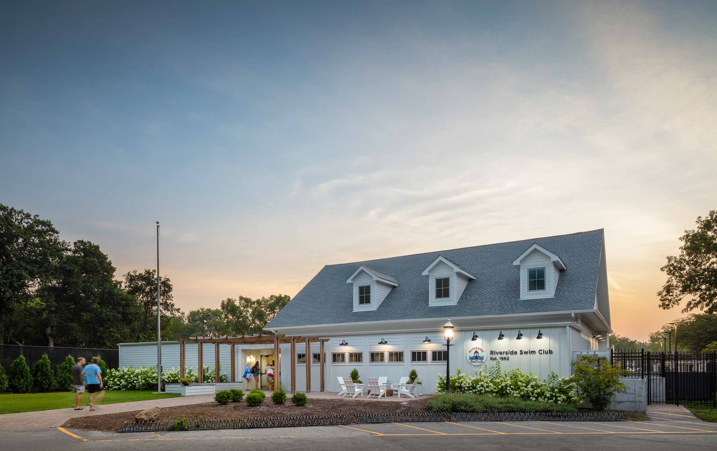 Riverside Swim Club entry at dawn