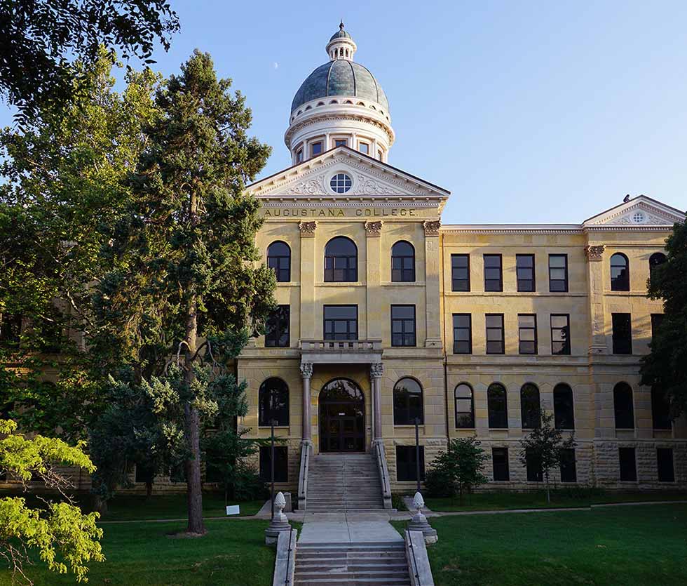 Traditional college building topped with a dome