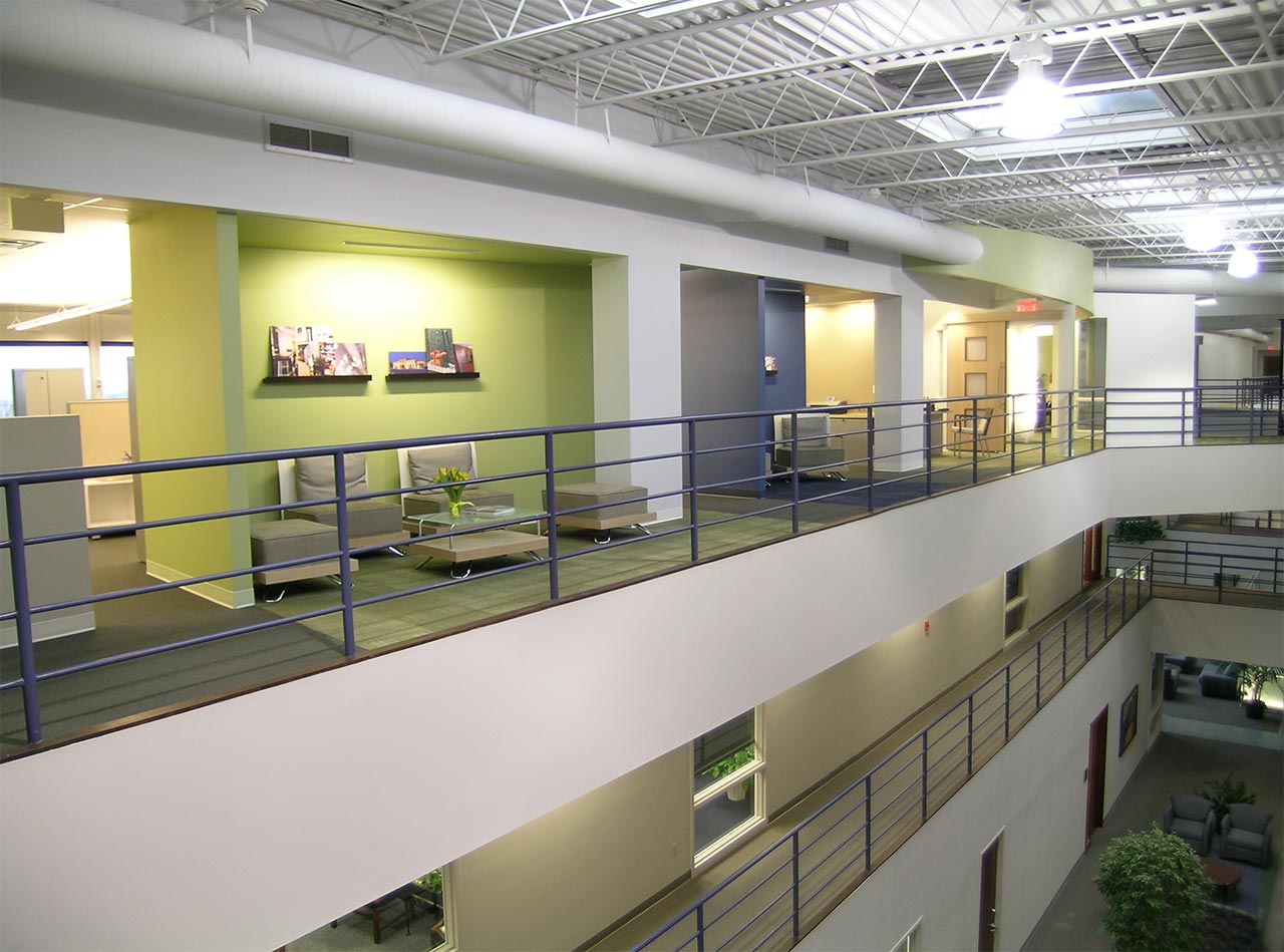 Architecture firm office on upper level of shared facility
