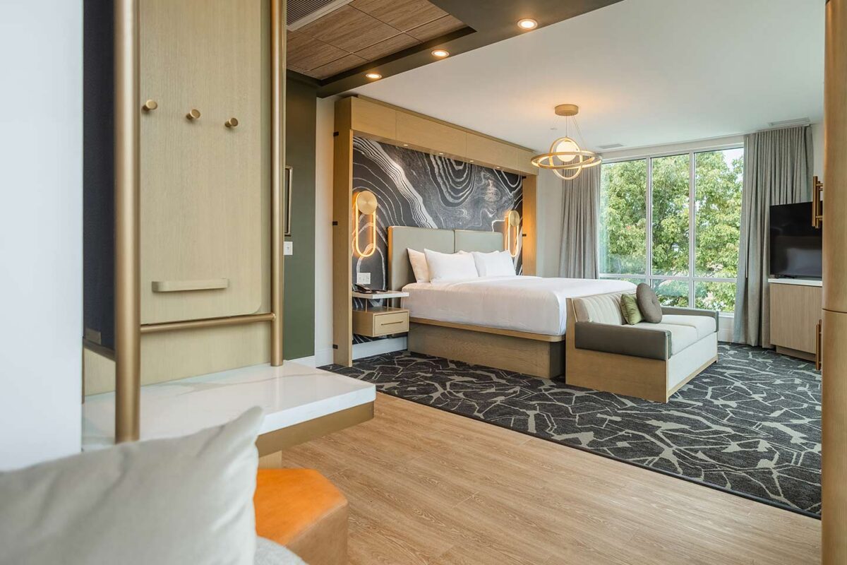 Hotel king studio with jewel-inspired decor