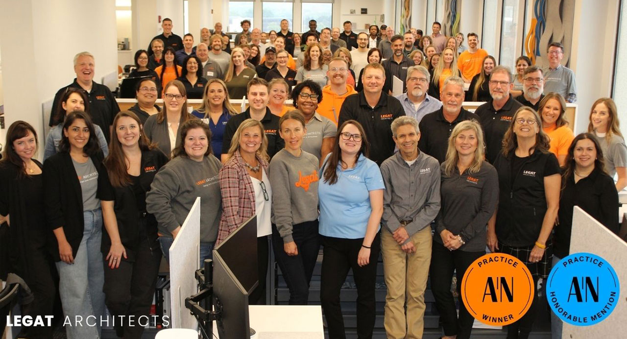 Group photo of all Legat Architects employees